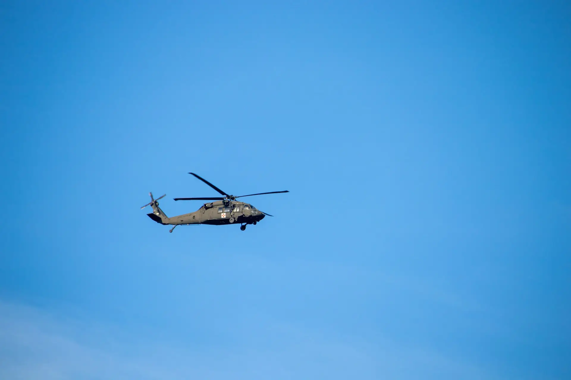 Black Hawk turbine helicopter in flight